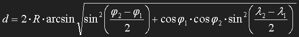 f&oacute;rmula del haversine